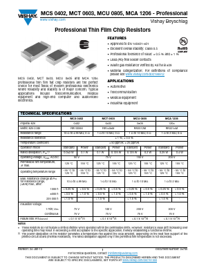 MCS04020C4641DP500 Datasheet PDF Vishay Semiconductors