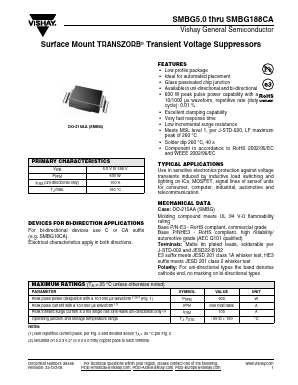 SMBG5 Datasheet PDF Vishay Semiconductors