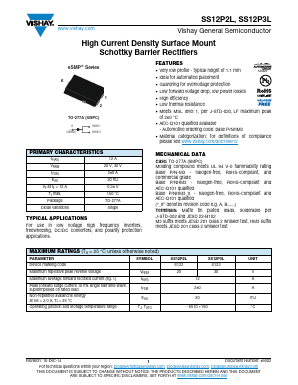 SS12P2LHM3/86A Datasheet PDF Vishay Semiconductors