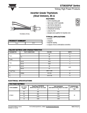 ST083S08PFK1PBF Datasheet PDF Vishay Semiconductors