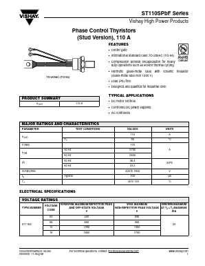 ST110S08P0VPBF Datasheet PDF Vishay Semiconductors
