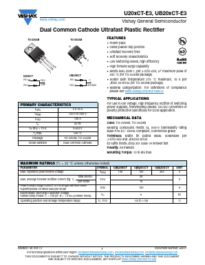 UB20BCT-E3-8W Datasheet PDF Vishay Semiconductors