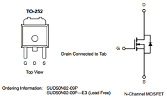 SUD50N02-09P Datasheet PDF Vishay Semiconductors