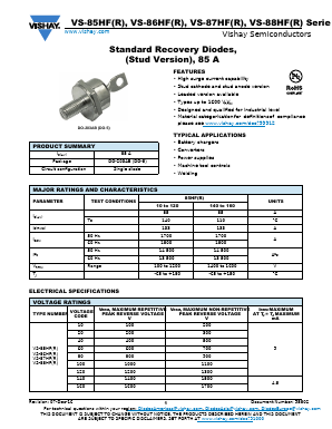VS-86HFR20 Datasheet PDF Vishay Semiconductors