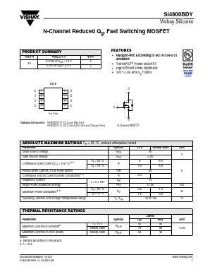 SI4800BDY Datasheet PDF Vishay Semiconductors