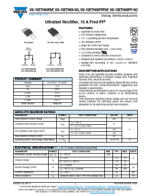 VS-15ETH06-N3 Datasheet PDF Vishay Semiconductors