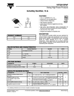 19TQ015PBF Datasheet PDF Vishay Semiconductors