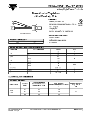 80RIA Datasheet PDF Vishay Semiconductors