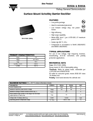 B350A-E3 Datasheet PDF Vishay Semiconductors