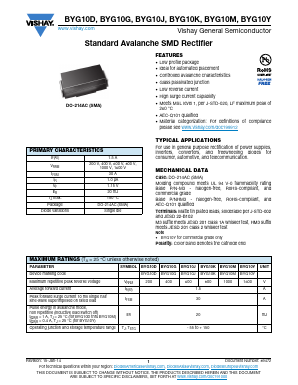 BYG10Y Datasheet PDF Vishay Semiconductors