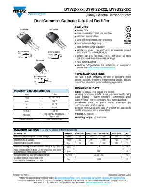 BYV32-50 Datasheet PDF Vishay Semiconductors