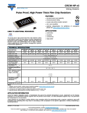CRCW0402-HPE3 Datasheet PDF Vishay Semiconductors