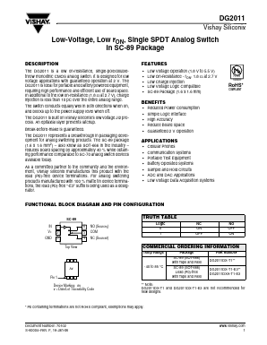 DG2011DX-T1-E3 Datasheet PDF Vishay Semiconductors