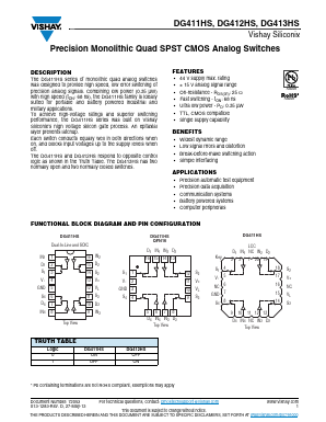 DG411HS Datasheet PDF Vishay Semiconductors