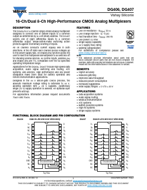 DG407 Datasheet PDF Vishay Semiconductors
