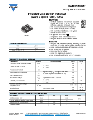 GA100NA60U Datasheet PDF Vishay Semiconductors
