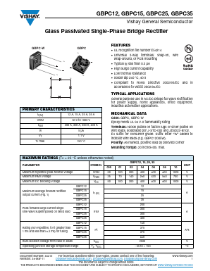 GBPC1502W-E4 Datasheet PDF Vishay Semiconductors