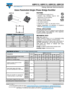 GBPC1501W Datasheet PDF Vishay Semiconductors