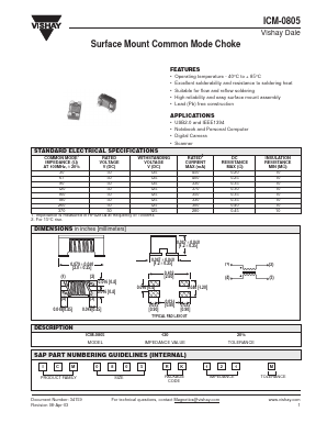 ICM-0805 Datasheet PDF Vishay Semiconductors