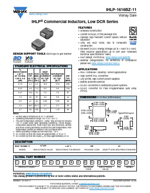 IHLP-1616BZ-11 Datasheet PDF Vishay Semiconductors