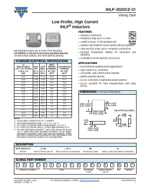 IHLP-2020CZ-01 Datasheet PDF Vishay Semiconductors