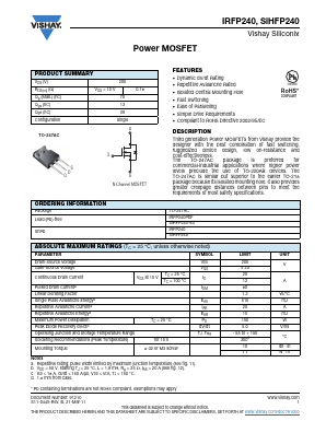 IRFP240 Datasheet PDF Vishay Semiconductors