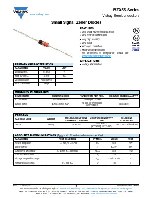 BZX55C47 Datasheet PDF Vishay Semiconductors