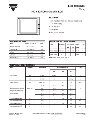 LCD-160G128B Datasheet PDF Vishay Semiconductors