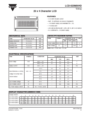 LCD-020M004D Datasheet PDF Vishay Semiconductors