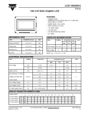 LCD-128G064J Datasheet PDF Vishay Semiconductors