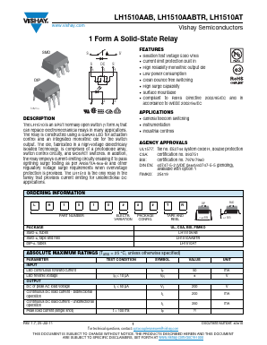 LH1510AAB Datasheet PDF Vishay Semiconductors
