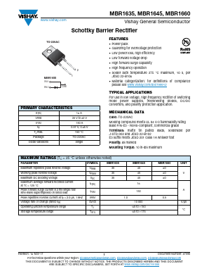 MBR1645-E3 Datasheet PDF Vishay Semiconductors