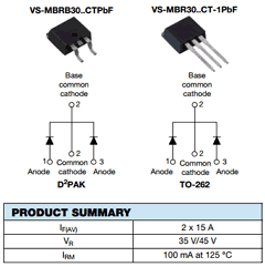 VS-MBR3045CT-TRRPBF Datasheet PDF Vishay Semiconductors