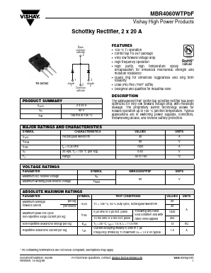 MBR4060WTPBF Datasheet PDF Vishay Semiconductors