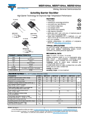 MBRF16H60HE3/45 Datasheet PDF Vishay Semiconductors