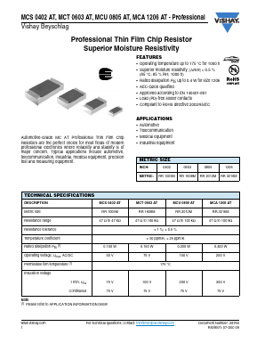 MCT0603AT Datasheet PDF Vishay Semiconductors