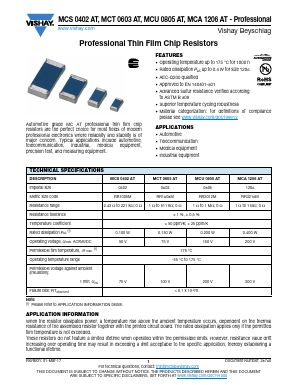 MCT0603AT Datasheet PDF Vishay Semiconductors