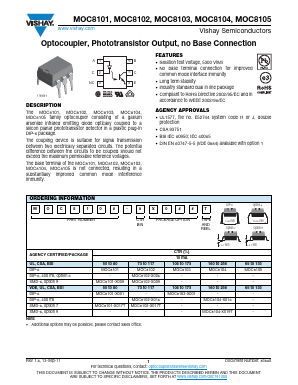 MOC8101-X009 Datasheet PDF Vishay Semiconductors