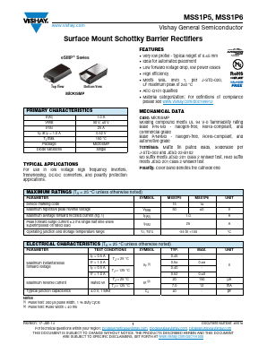 MSS1P6HM3/89A Datasheet PDF Vishay Semiconductors