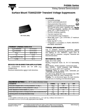 P4SMA15A-E3 Datasheet PDF Vishay Semiconductors