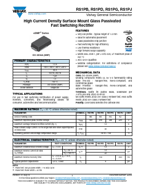 RS1PG-M3/84A Datasheet PDF Vishay Semiconductors