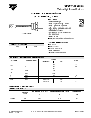 SD200NR Datasheet PDF Vishay Semiconductors