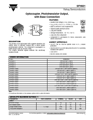 SFH601-3 Datasheet PDF Vishay Semiconductors