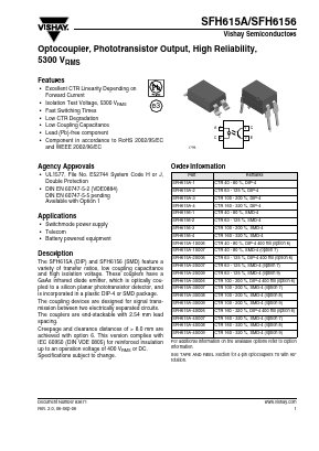 SFH615A-3X008 Datasheet PDF Vishay Semiconductors