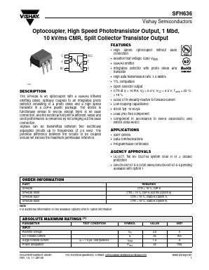 SFH636-X009 Datasheet PDF Vishay Semiconductors