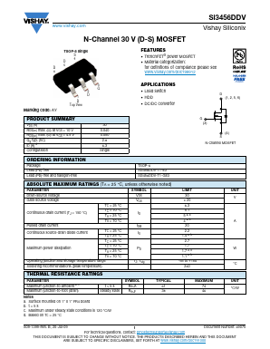 SI3456DDV-T1-GE3 Datasheet PDF Vishay Semiconductors