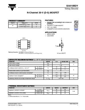 SI4410BDY-T1-GE3 Datasheet PDF Vishay Semiconductors