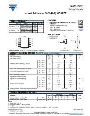 SI4532CDY Datasheet PDF Vishay Semiconductors