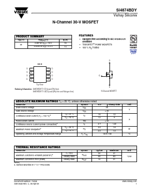 SI4874BDY-T1-E3 Datasheet PDF Vishay Semiconductors