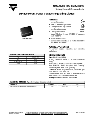 SMZJ3803B-E3/5B Datasheet PDF Vishay Semiconductors